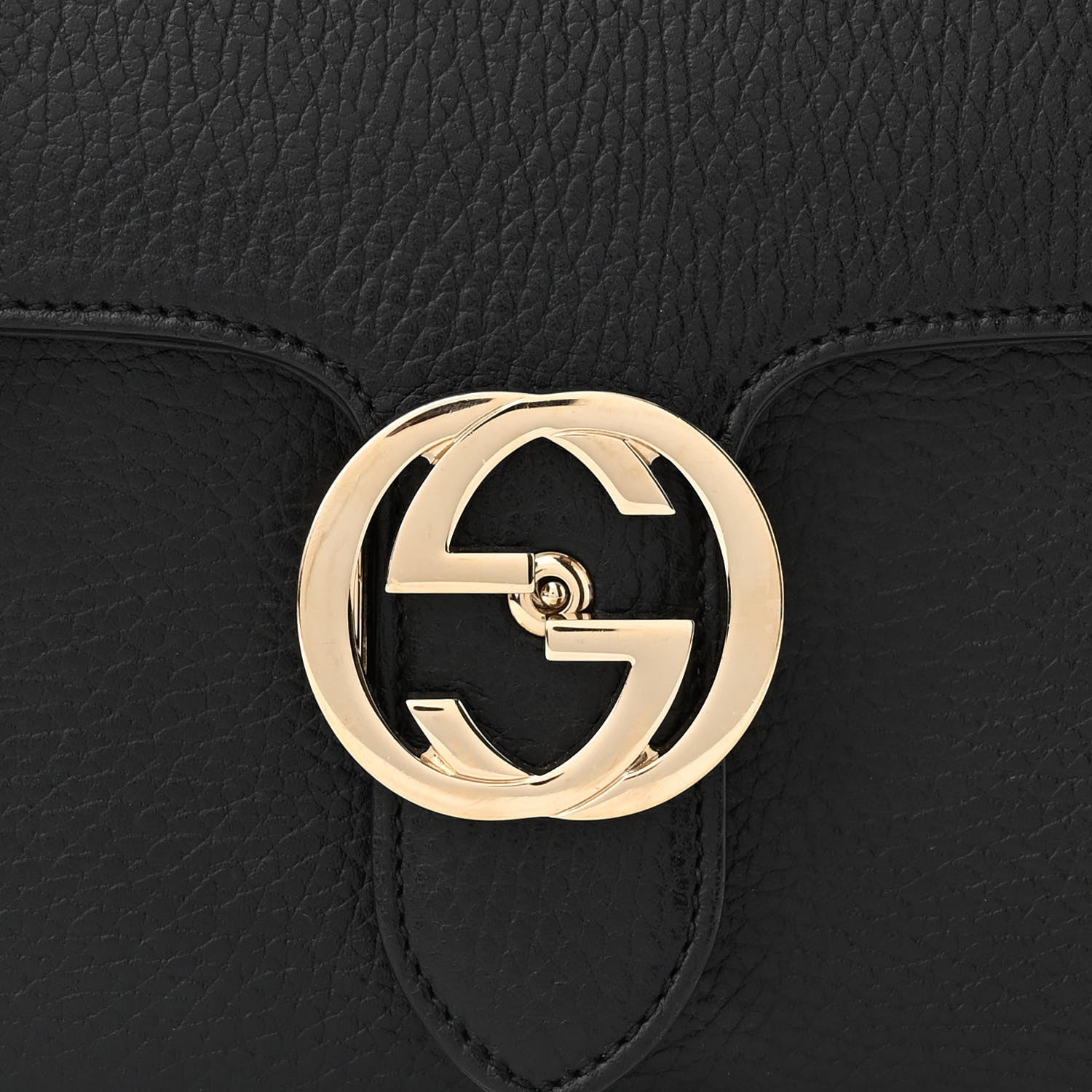 Gucci Dollar Calfskin Small Interlocking G Shoulder Bag Black 15 of 22