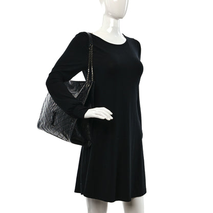 Saint Laurent Crinkled Calfskin Matelasse Monogram Large Niki Shopper Tote Black 2 of 9