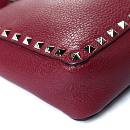 Valentino Garavani Pebbled Calfskin Mini Rockstud Flip-Lock Messenger Bag Rubino 6 of 8
