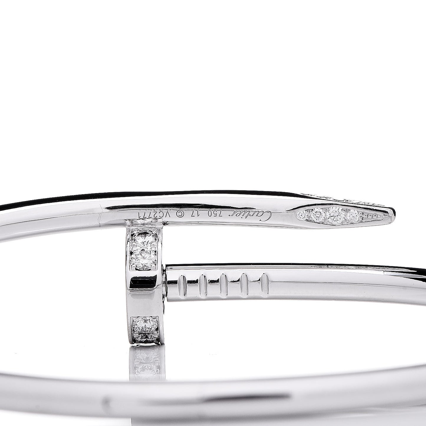 18K White Gold Diamond Juste Un Clou Bracelet 17