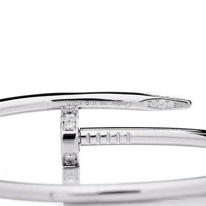 Cartier 18K White Gold Diamond Juste Un Clou Bracelet 17 4 of 5
