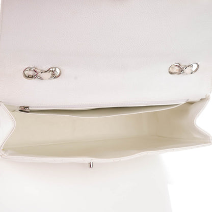 Chanel Caviar Quilted Jumbo Single Flap White 6 of 8