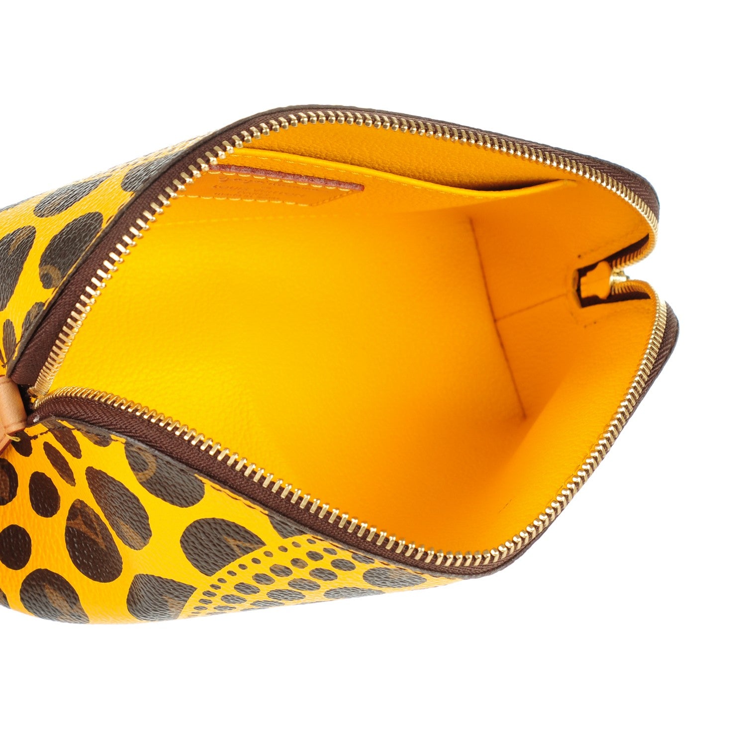 Louis Vuitton Monogram Kusama Pumpkin Dots Cosmetic Pouch Yellow 5 of 7