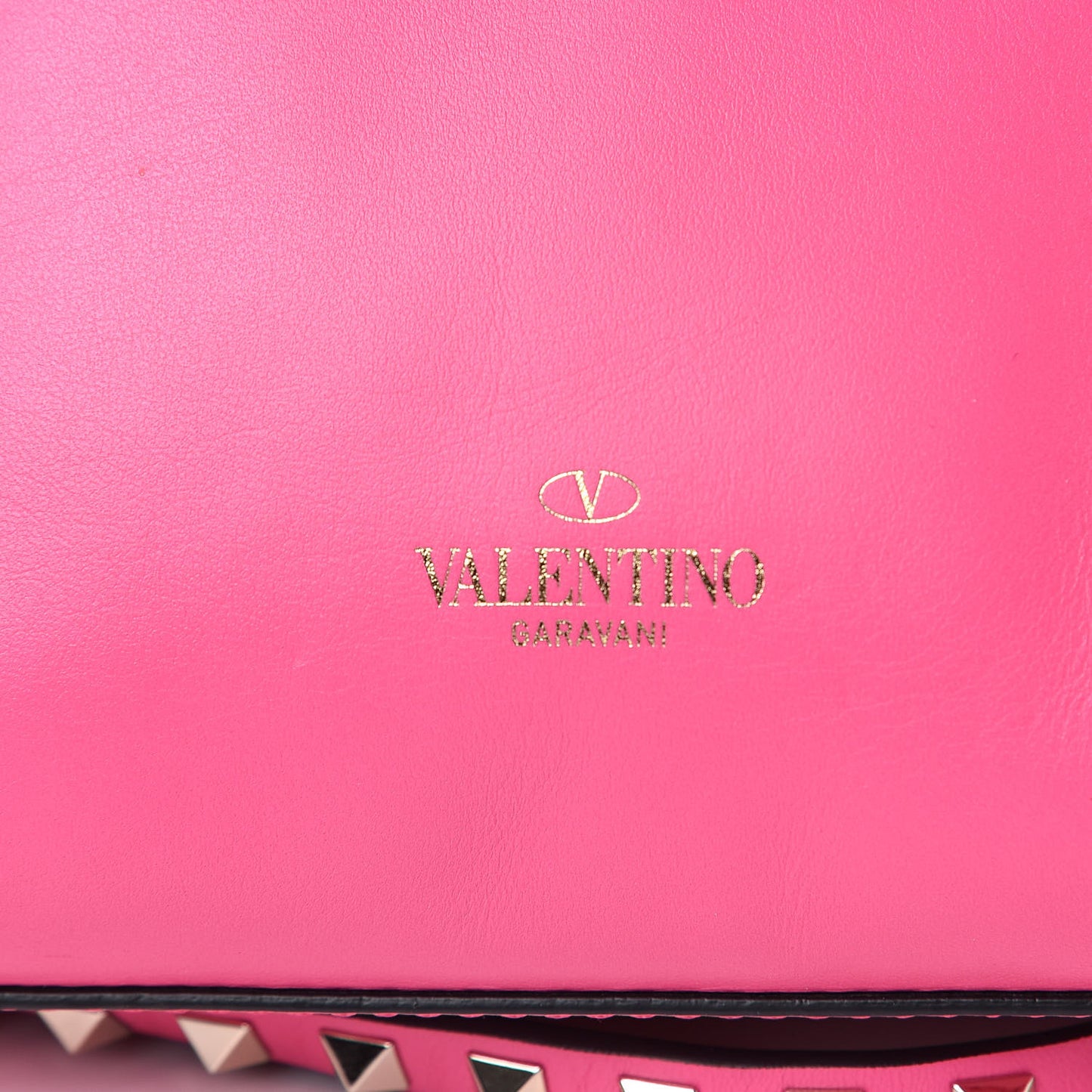 Vitello Mini Rockstud Double Handle Tote Peony