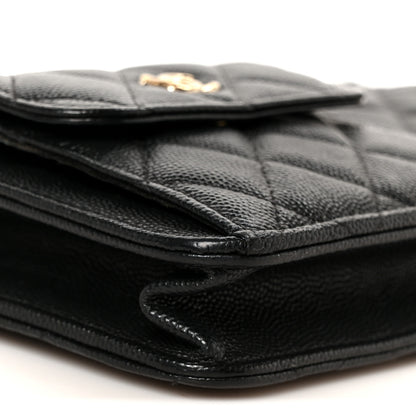 Chanel Caviar Quilted In & Out Chain Wallet Black 9 of 10
