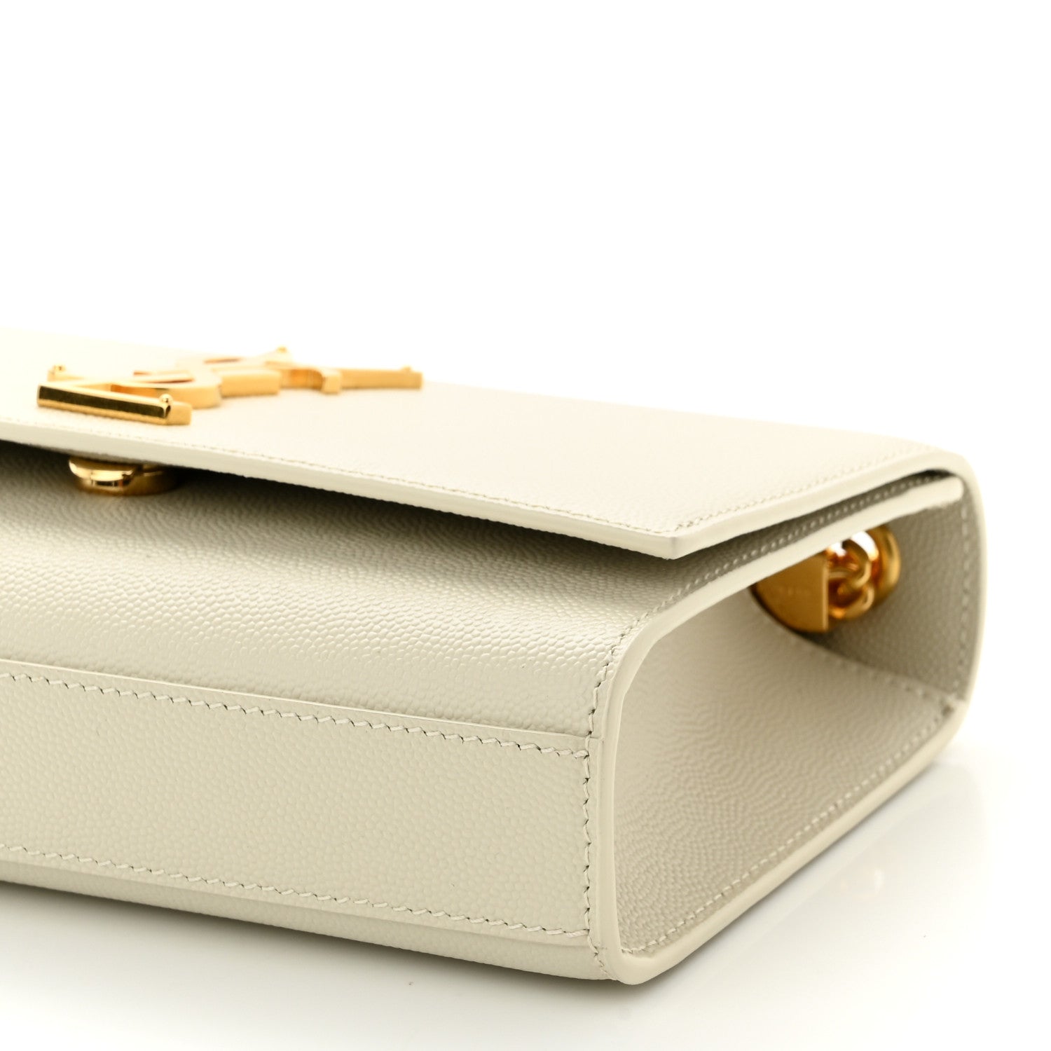 Saint Laurent Grain De Poudre Small Monogram Kate Satchel Blanc Vintage 10 of 10