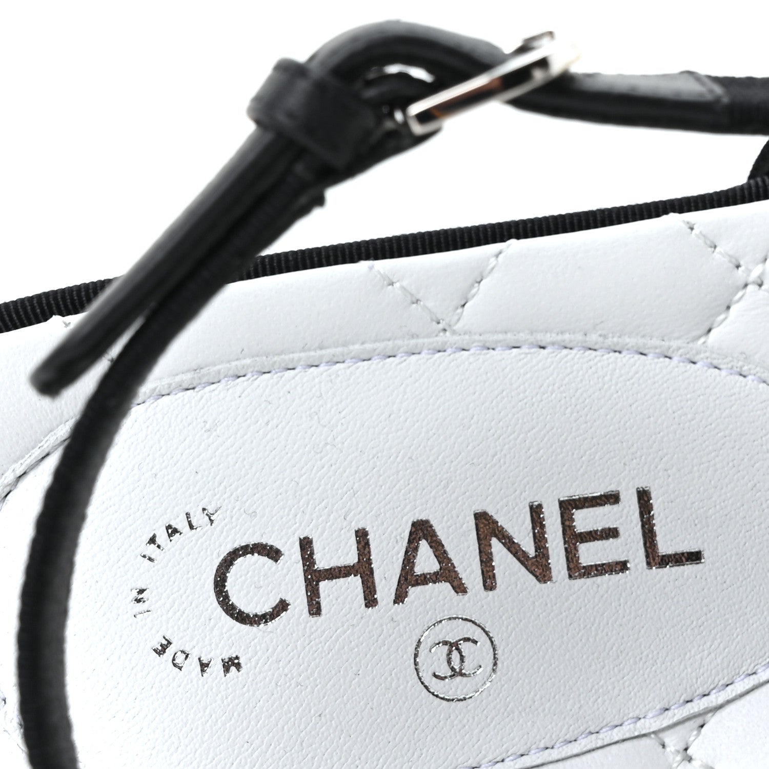 Chanel Grosgrain Pearl CC Sandals 37 Black 8 of 10