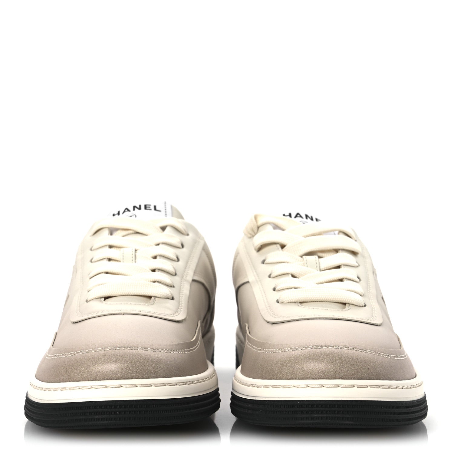 Chanel Printed Calfskin Womens CC Logo Sneakers 40 Beige 3 of 12