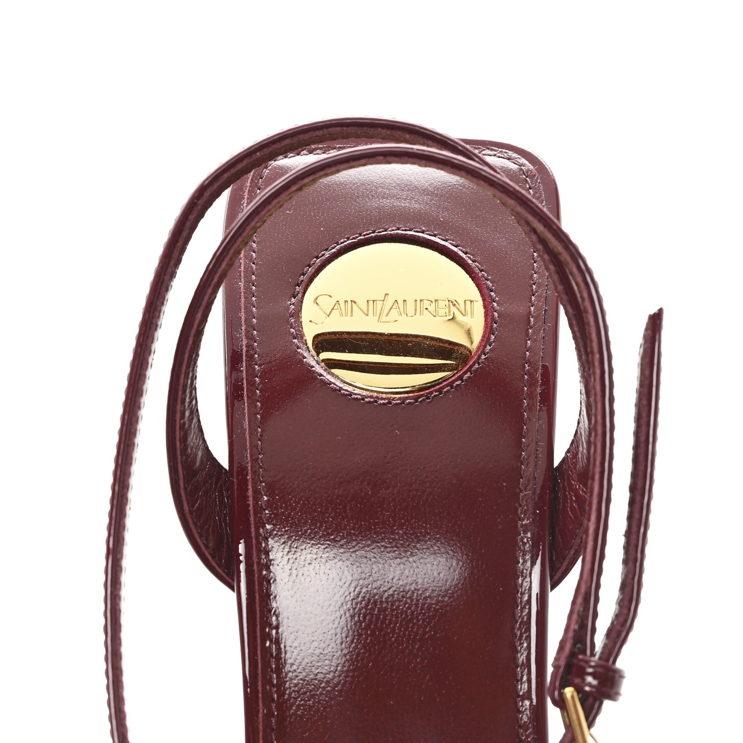 Saint Laurent Patent Calfskin La Scandale 110 Sandals 39 Grenat 9 of 9