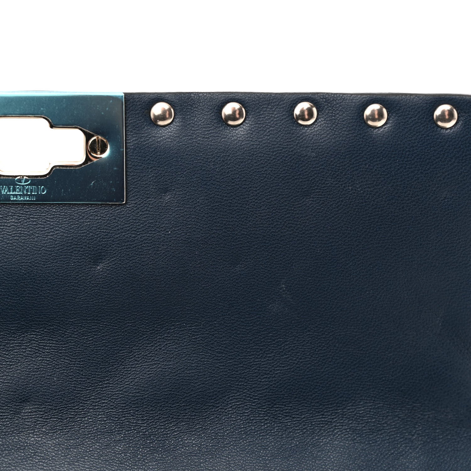 Valentino Garavani Nappa Medium Rockstud Spike Shoulder Bag Marine 11 of 11