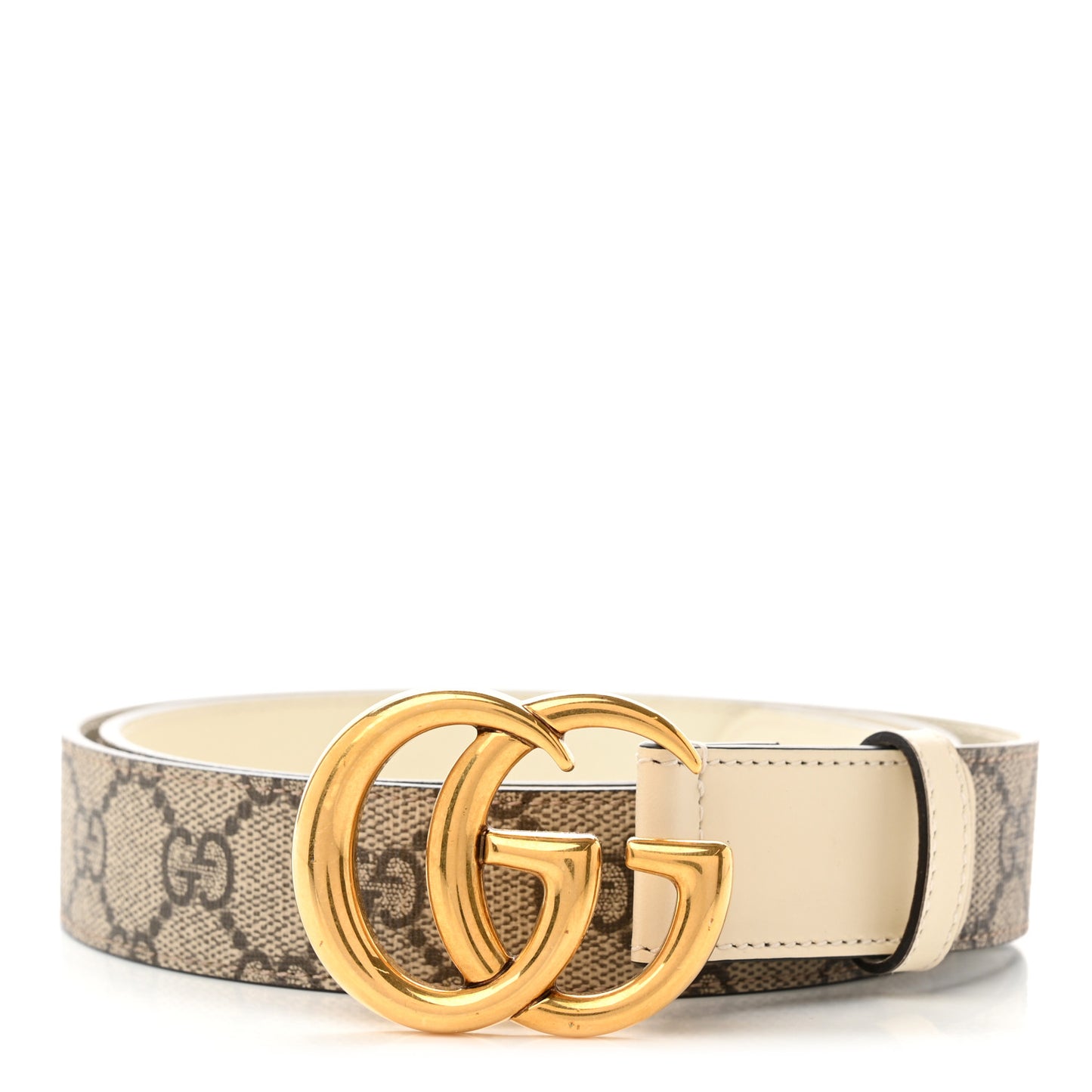 GG Supreme Monogram Matte Plutone Calfskin Double G 30mm Belt 95 38 Beige Ebony Mystic White