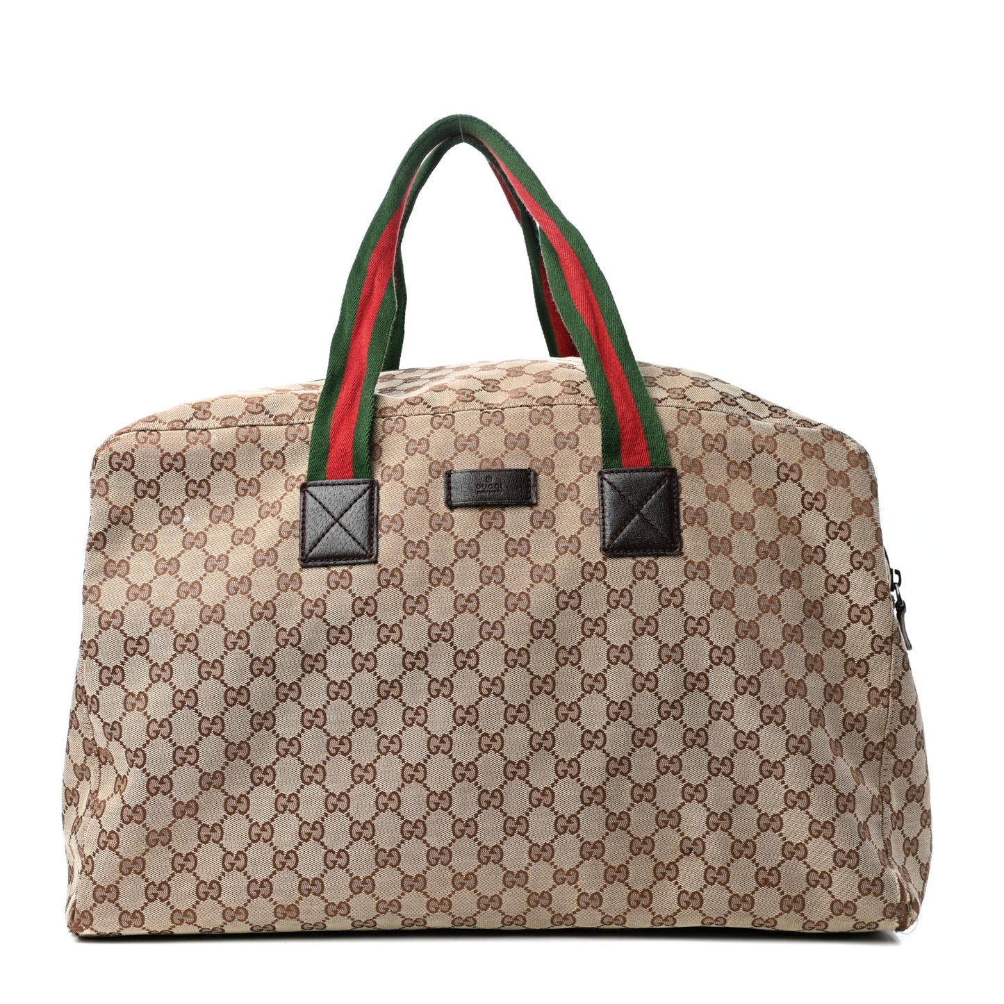 GG Monogram Web Large Collapsible Carry On Duffle Beige Brown