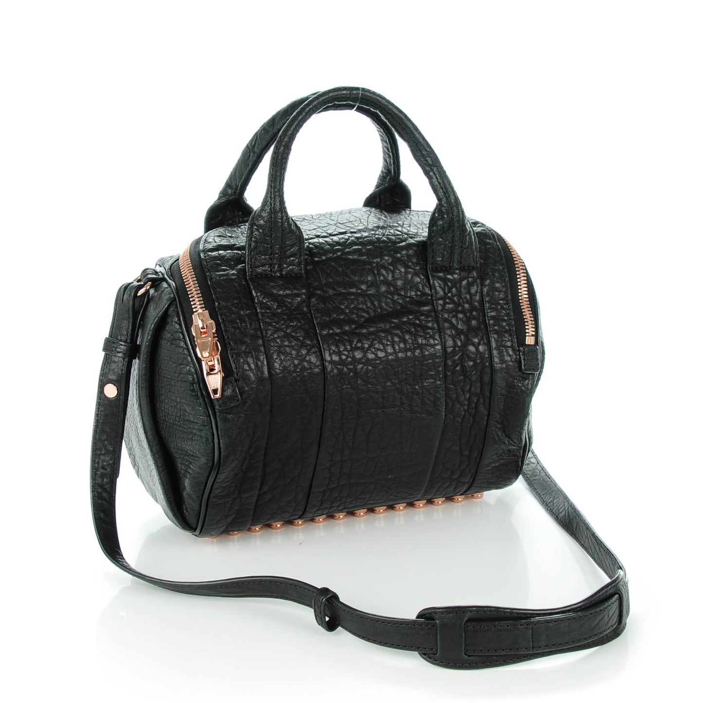 Pebbled Lambskin Rockie Black Rose Gold Hardware