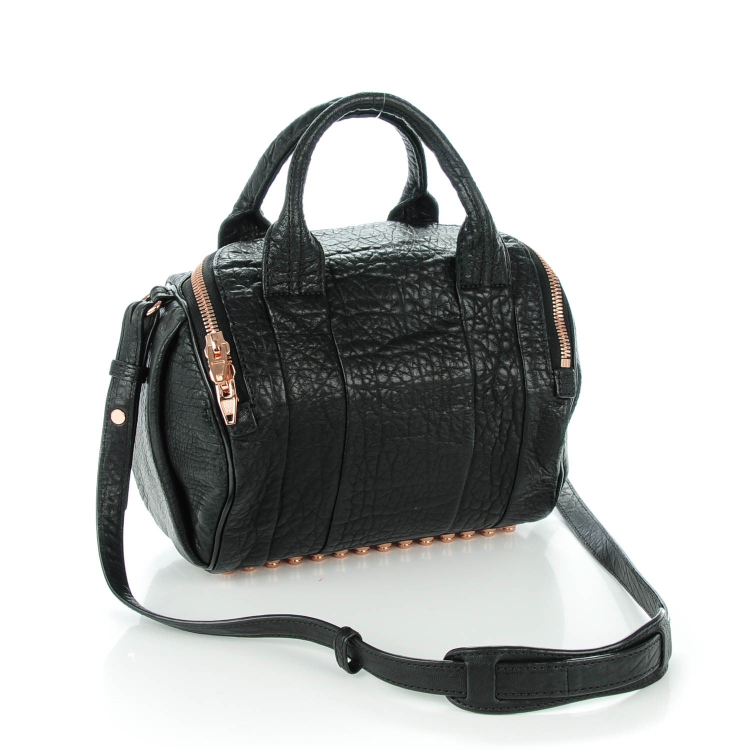 Alexander Wang Pebbled Lambskin Rockie Black Rose Gold Hardware 3 of 8
