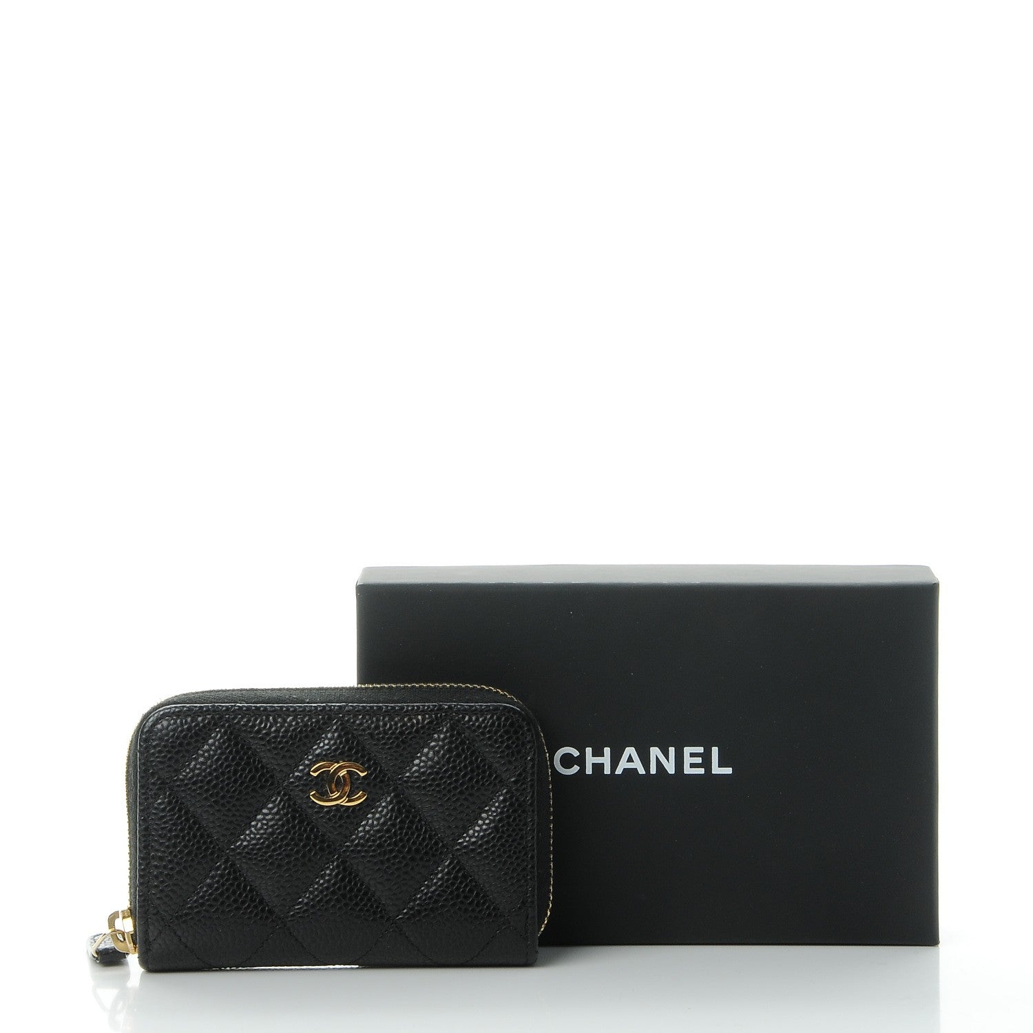 Chanel Caviar Quilted Zip Coin Purse Black 10 of 10