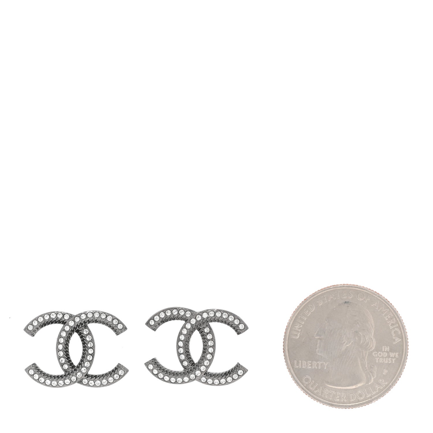 Chanel Ruthenium Crystal CC Earrings 2 of 6