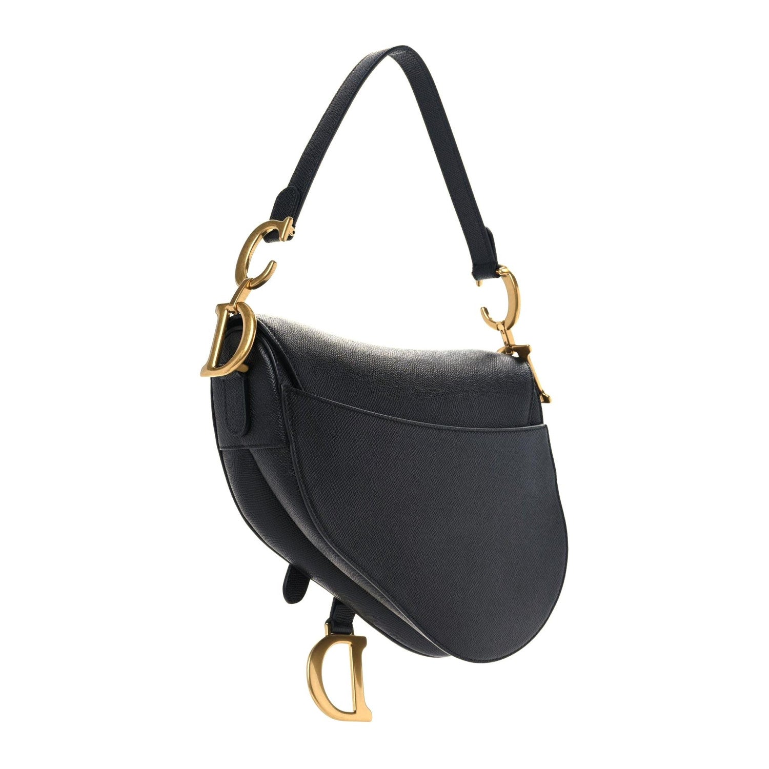 Christian Dior Grained Calfskin Saddle Bag Black 3 of 13