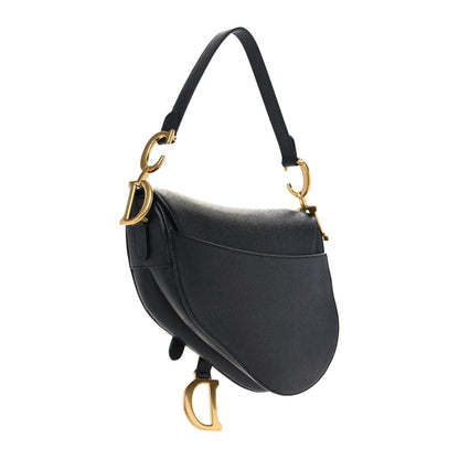 Christian Dior Grained Calfskin Saddle Bag Black 3 of 13