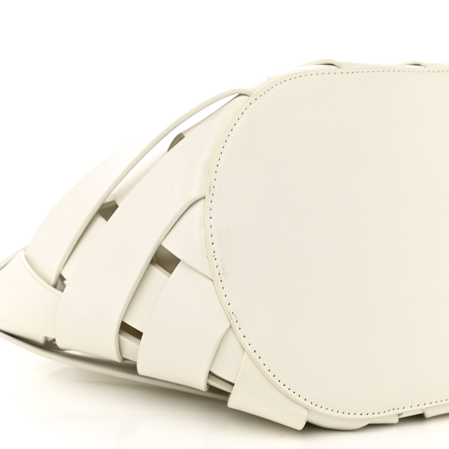 Calfskin The Point Weave Triangle Bag Chalk