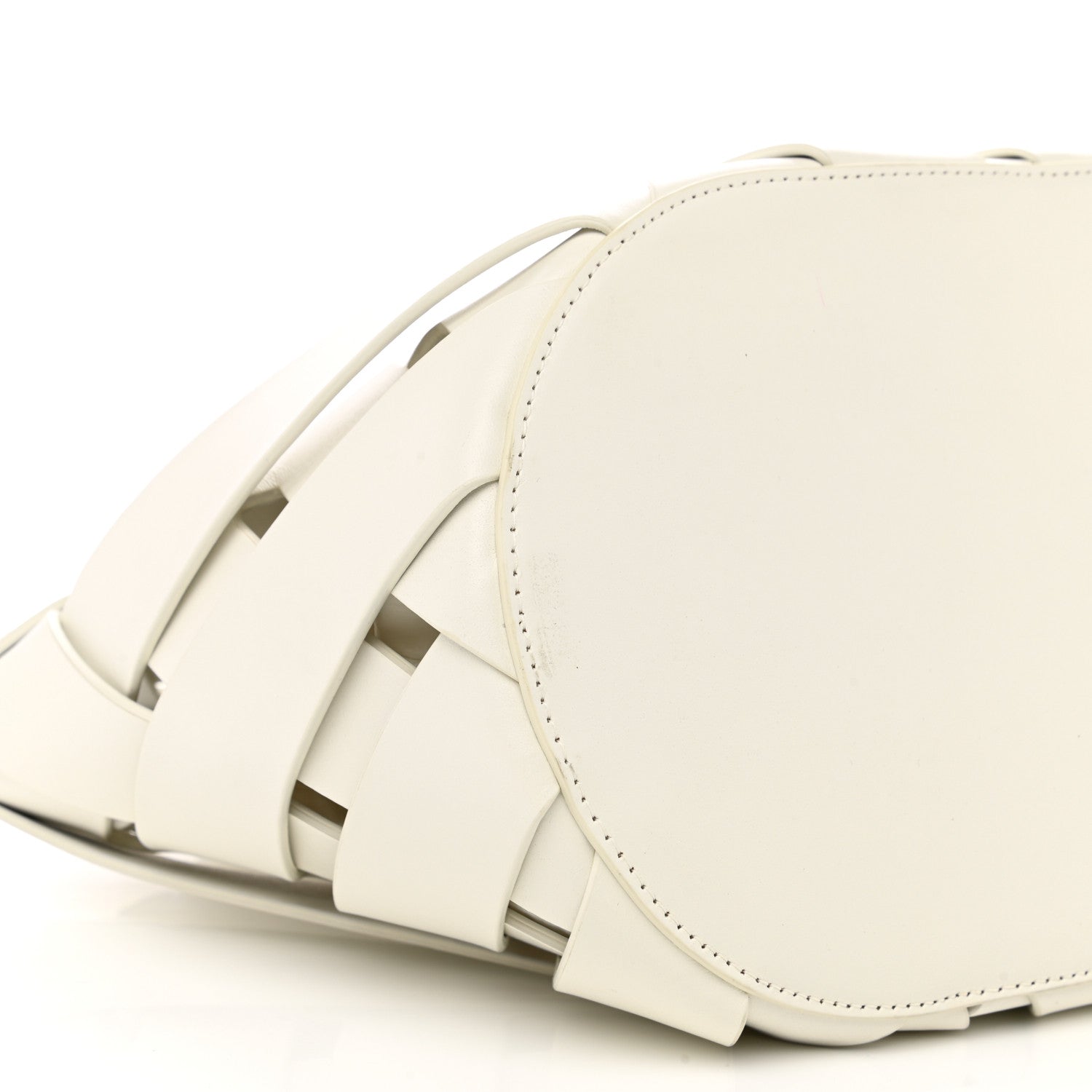 Bottega Veneta Calfskin The Point Weave Triangle Bag Chalk 11 of 12