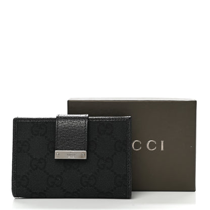 Gucci Monogram Metal Bar Compact Flap Wallet Black 8 of 8