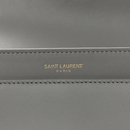 Saint Laurent Smooth Calfskin Le Maillon Satchel Grey 7 of 15