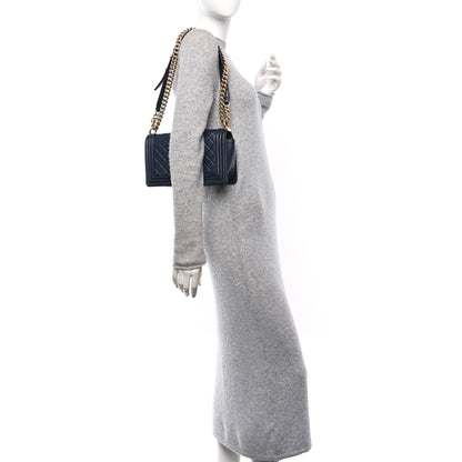 Chanel Lambskin Quilted Medium Boy Flap Dark Navy 3 of 18