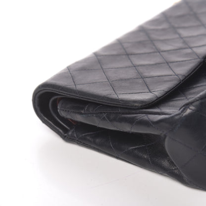 Chanel Lambskin Quilted Medium Double Flap Navy 13 of 28
