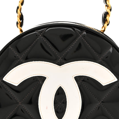 Chanel Patent CC Round Vanity Case Black 9 of 13