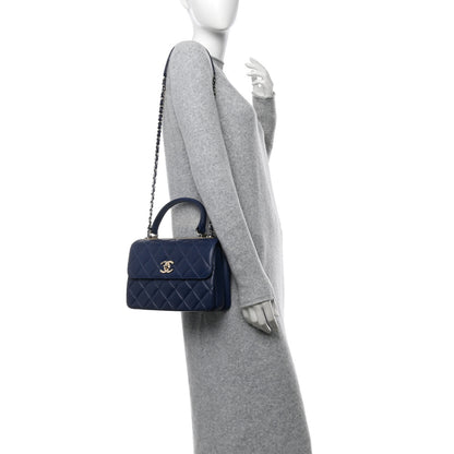 Chanel Lambskin Quilted Small Trendy CC Flap Dual Handle Bag Blue 2 of 10