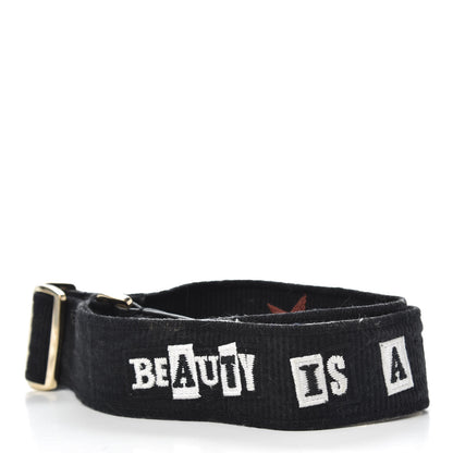 Valentino Garavani X JAMIE REID Canvas Embroidered Rockstud Guitar Strap Black 2 of 7