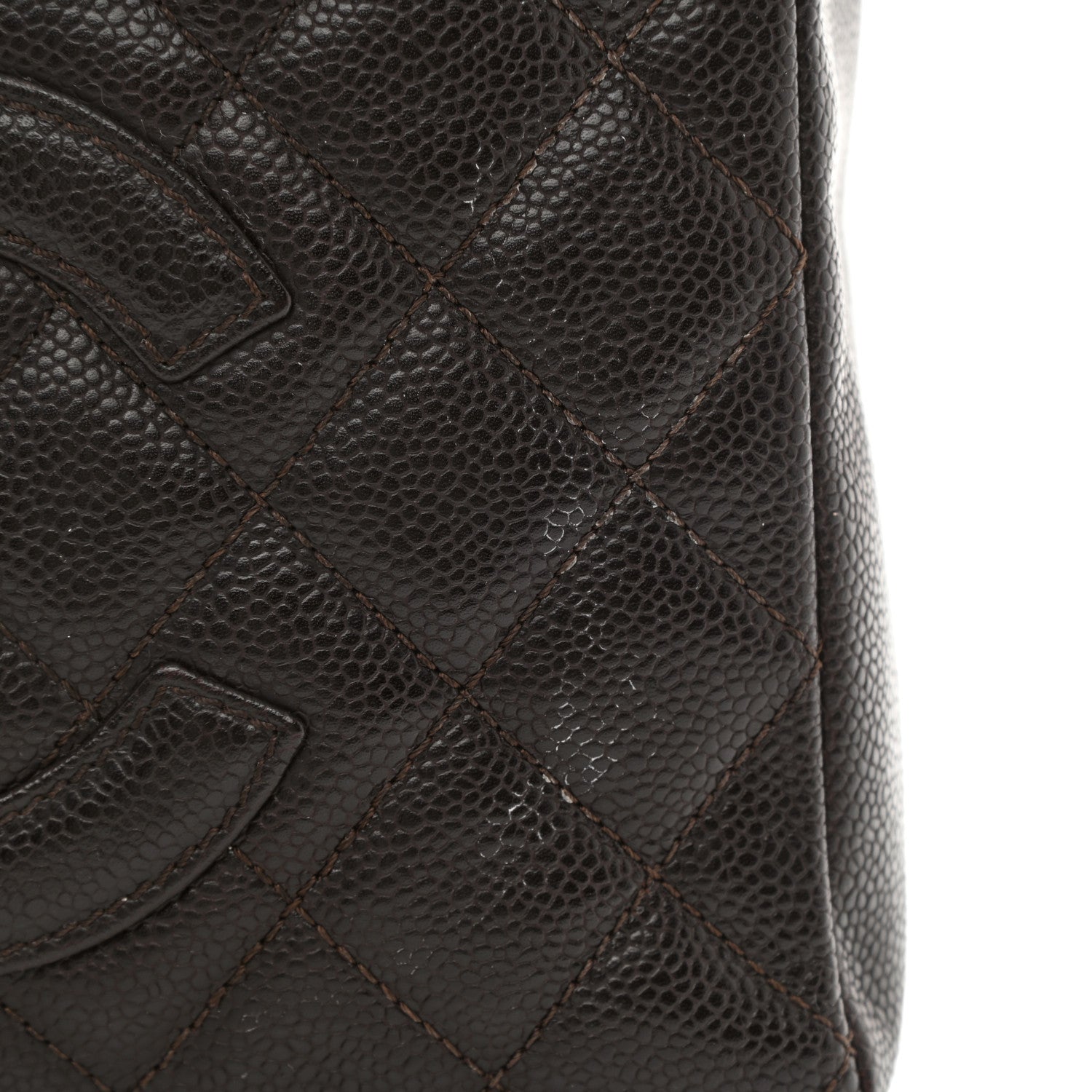 Chanel Caviar Quilted Petit Shopping Tote PST Dark Brown 10 of 11