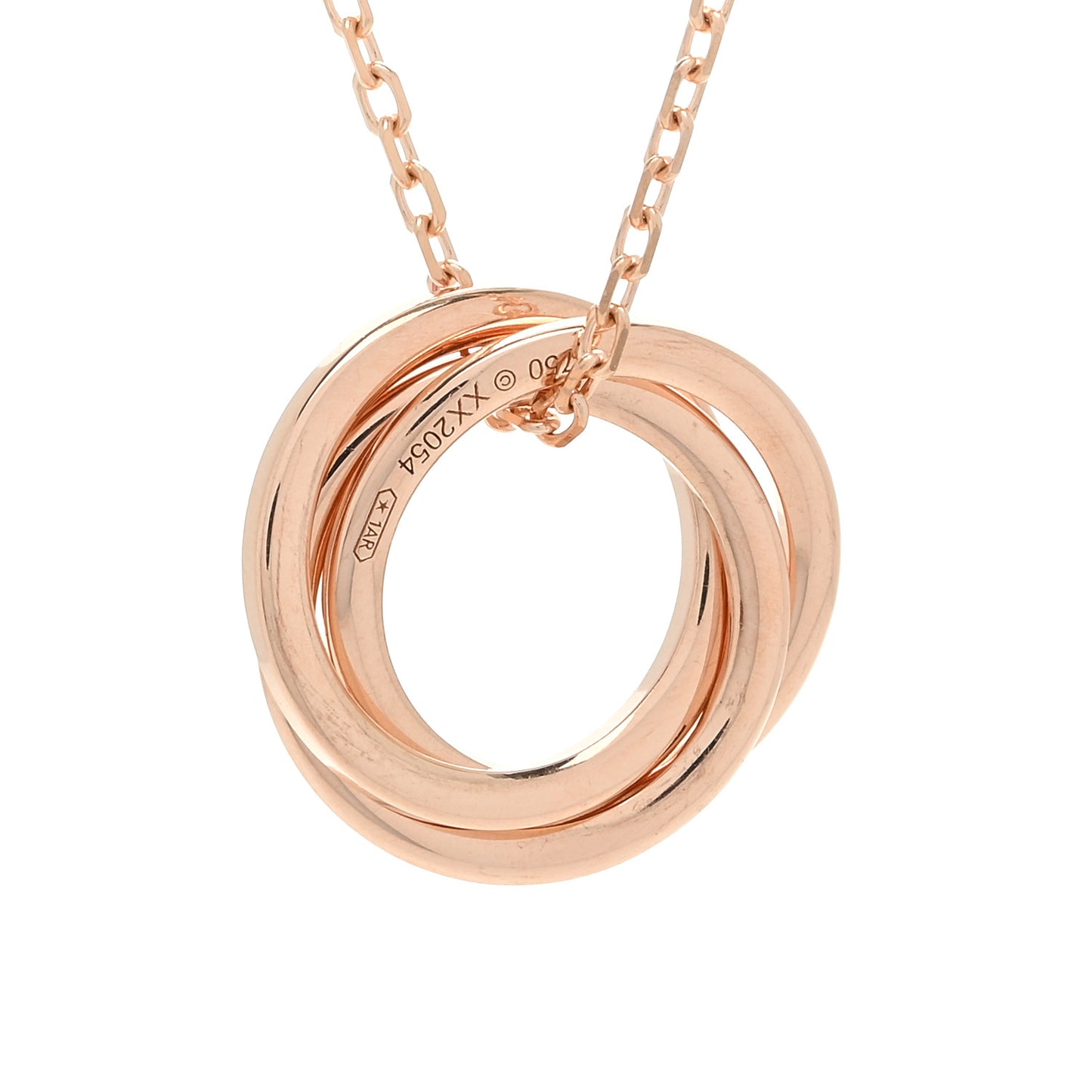 18K Pink Gold Pink Sapphire Trinity Pendant Necklace