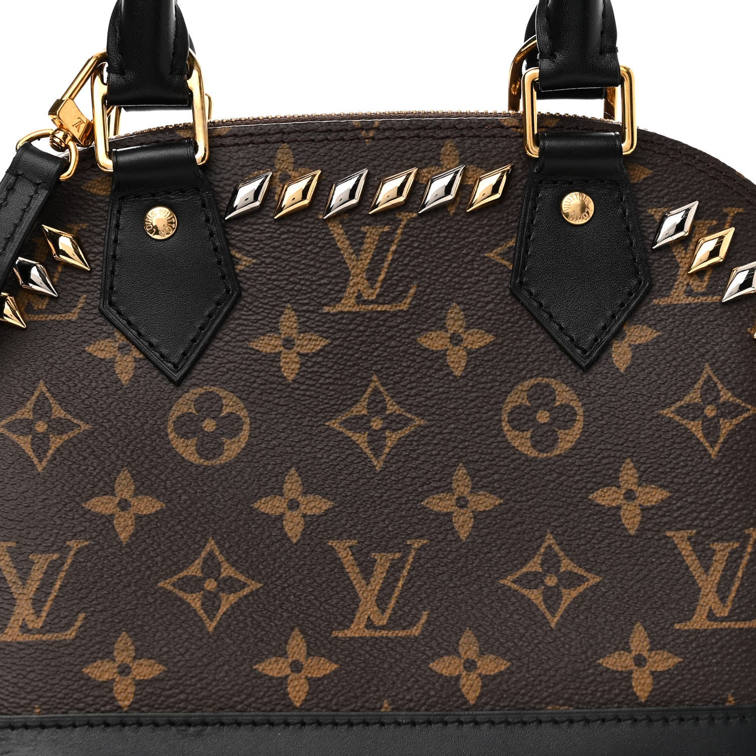 Louis Vuitton Monogram Macassar Studded Alma BB 8 of 15