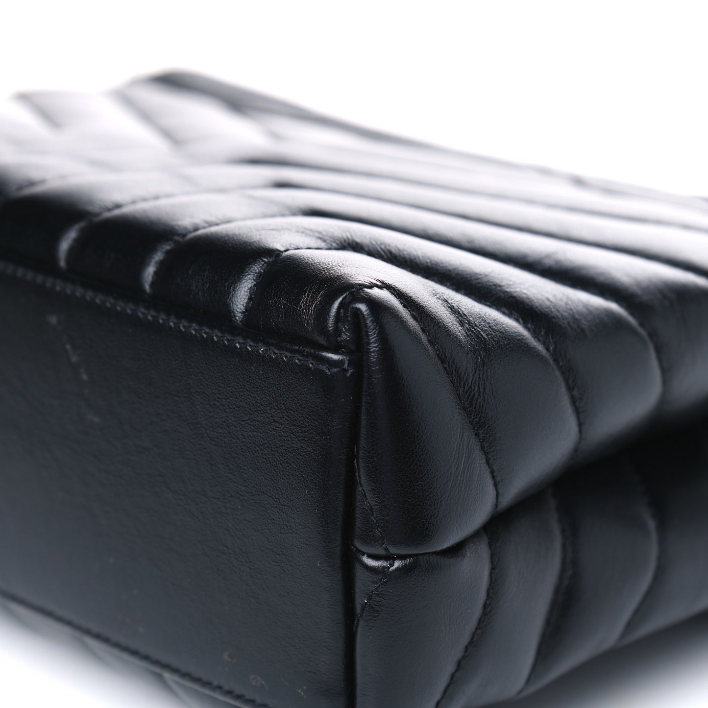 Calfskin Y Quilted Monogram Small Loulou Chain Satchel Black