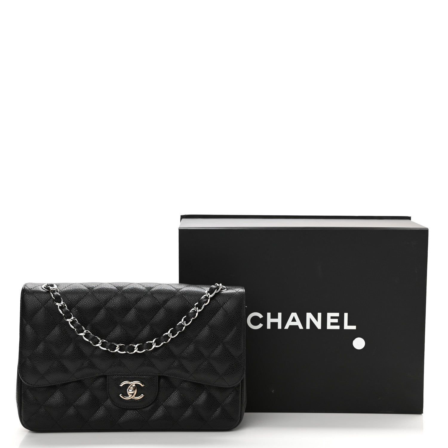 Chanel Caviar Quilted Jumbo Double Flap Black 11 of 11