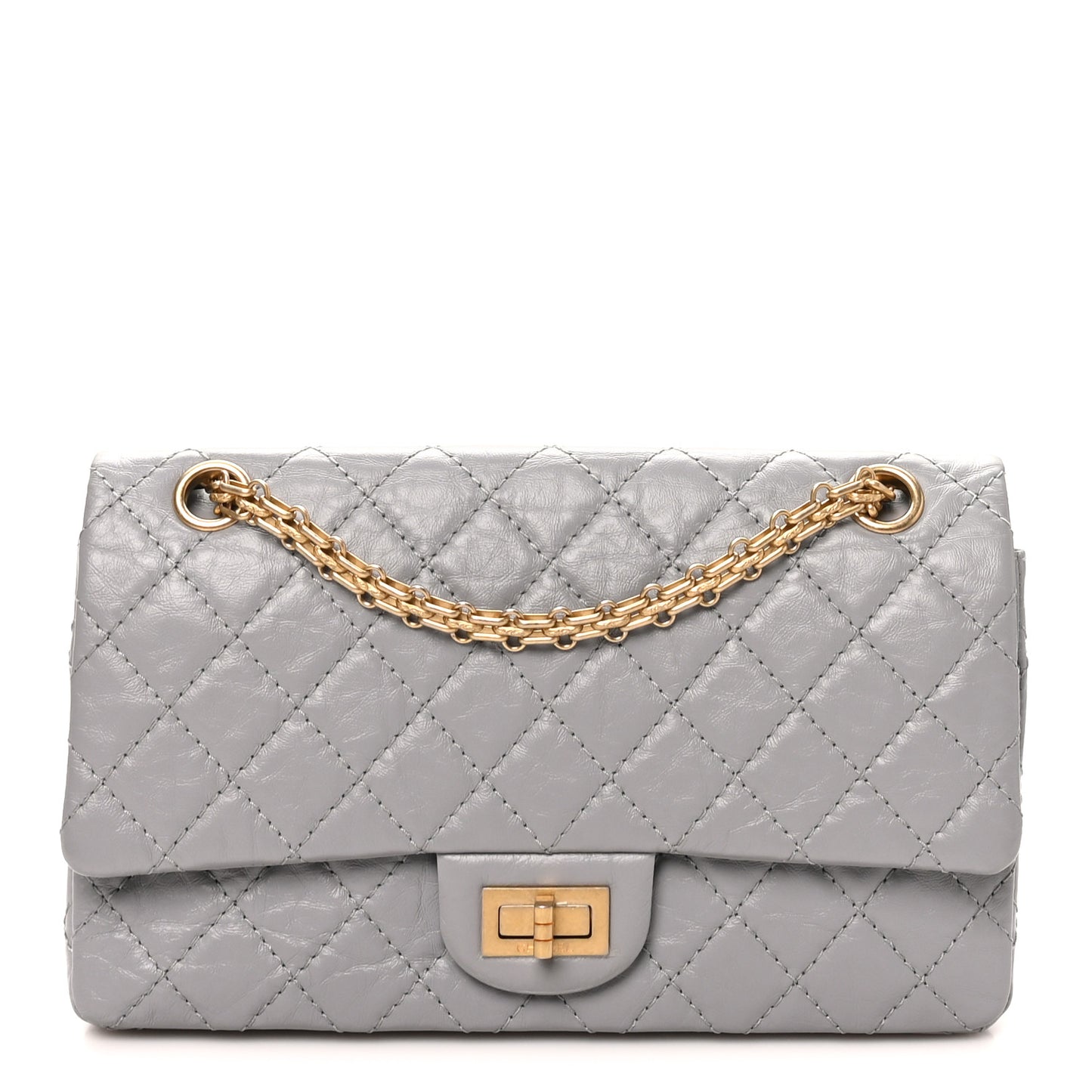 Aged Calfskin Quilted 2.55 Reissue 225 Flap Grey