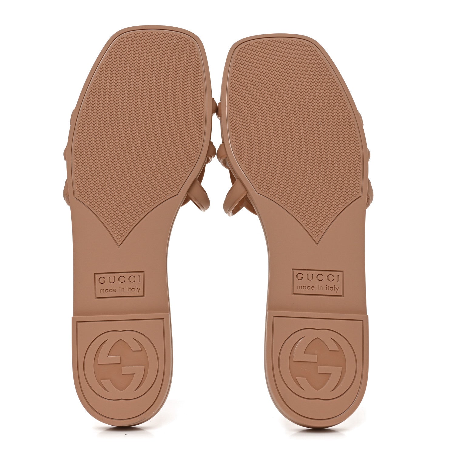 Gucci Rubber Interlocking G Womens Slide Sandals 36 Vintage Camel 6 of 9