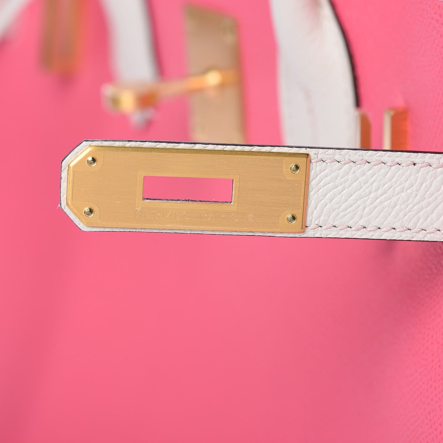Epsom Horseshoe Birkin 30 Rose Azalee Craie