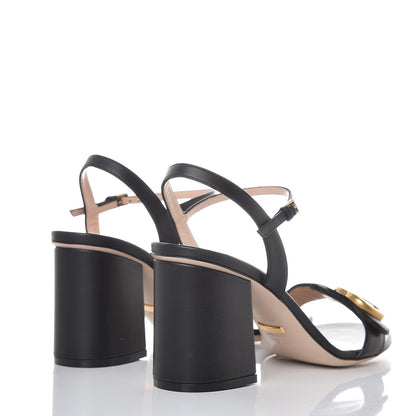 Gucci Lifford Calfskin GG Marmont Ankle Wrap 75mm Sandals 38.5 Black 4 of 8