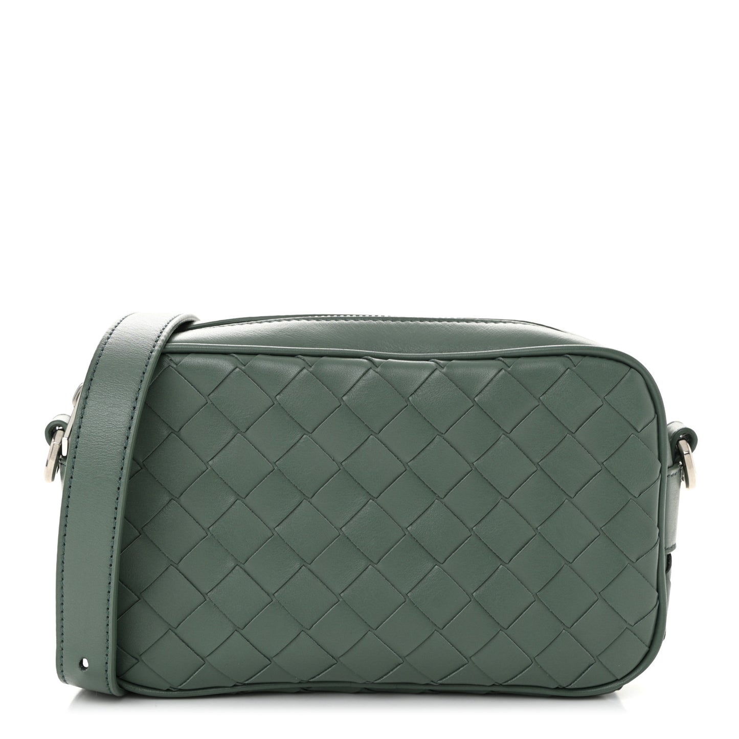 Calfskin Intrecciato Small Camera Bag Aloe