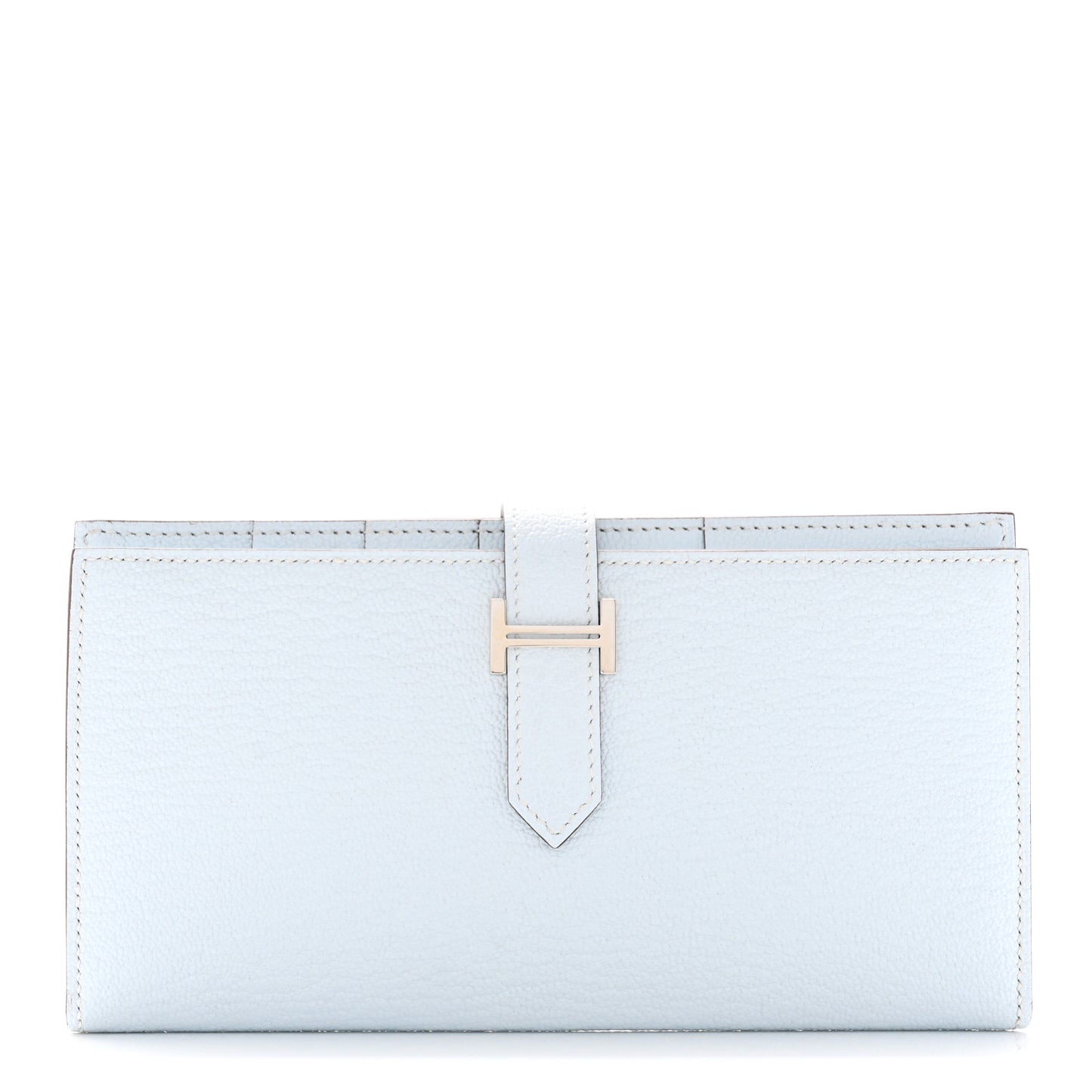 Chèvre Mysore Bearn Gusset Wallet Bleu Brume