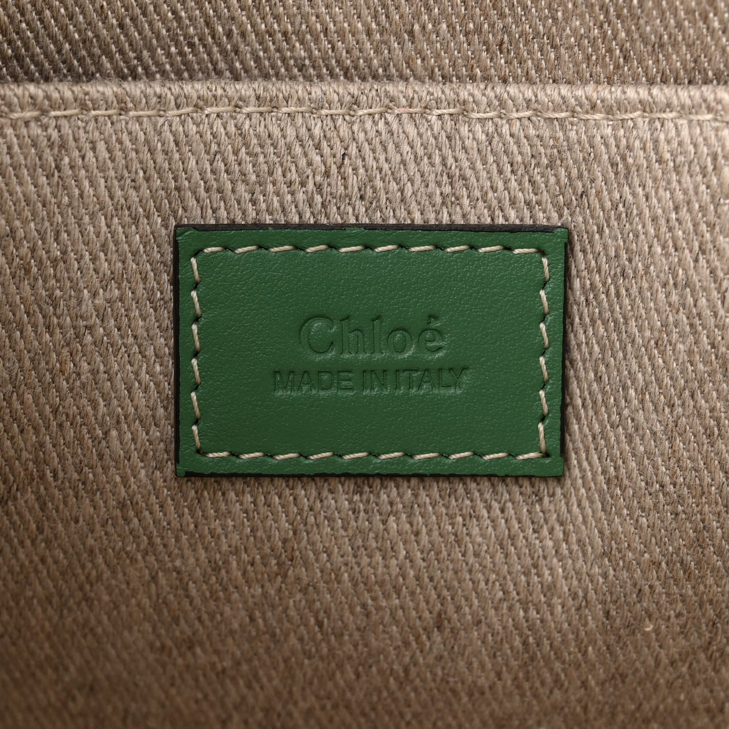 Chloe Suede Calfskin Small Woody Ribbon Tote Bright Green 6 of 10