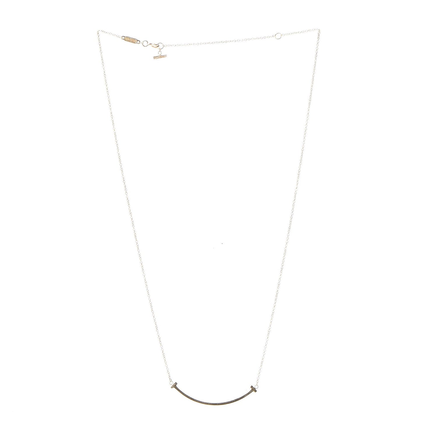 18K Yellow Gold Small T Smile Pendant Necklace