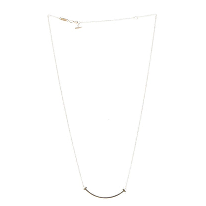 Tiffany 18K Yellow Gold Small T Smile Pendant Necklace 4 of 7