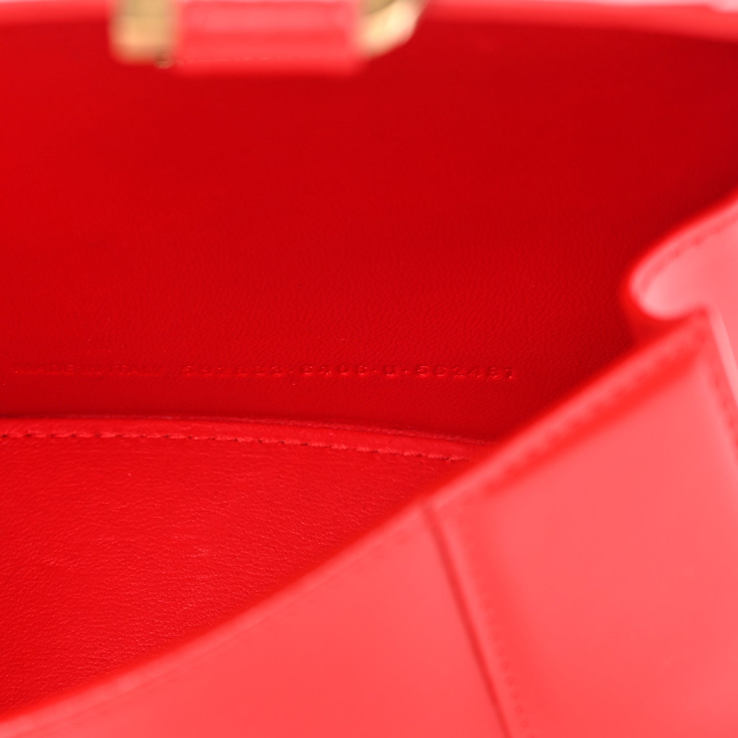 Shiny Box Calfskin Hourglass Top Handle Bag XS Bright Red