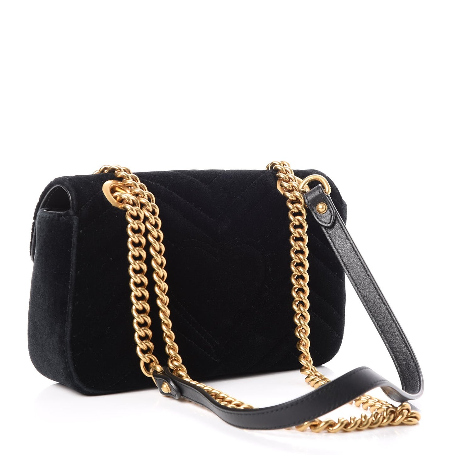 Velvet Matelasse Mini GG Marmont Shoulder Bag Black