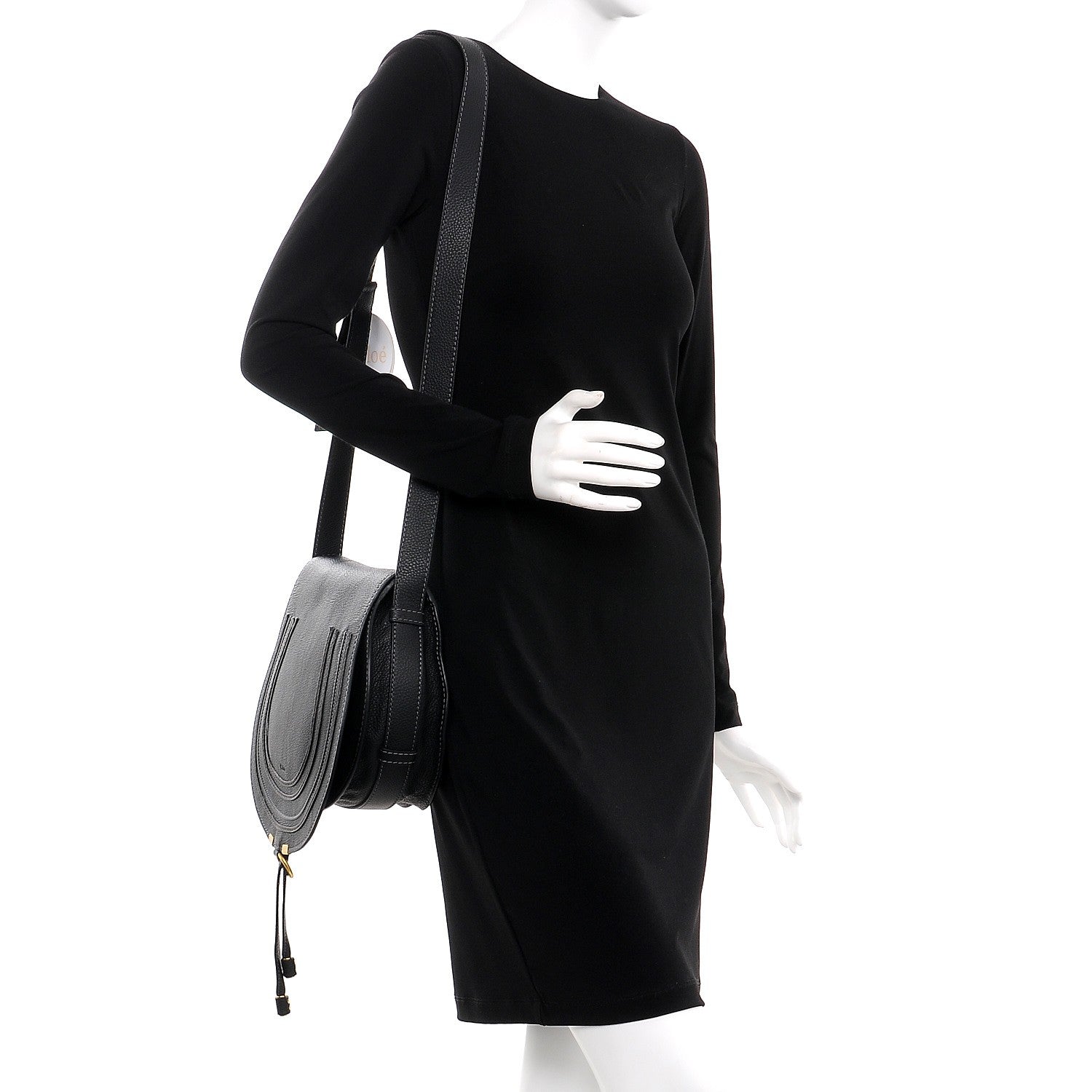 Chloe Calfskin Medium Marcie Round Crossbody Bag Black 2 of 8