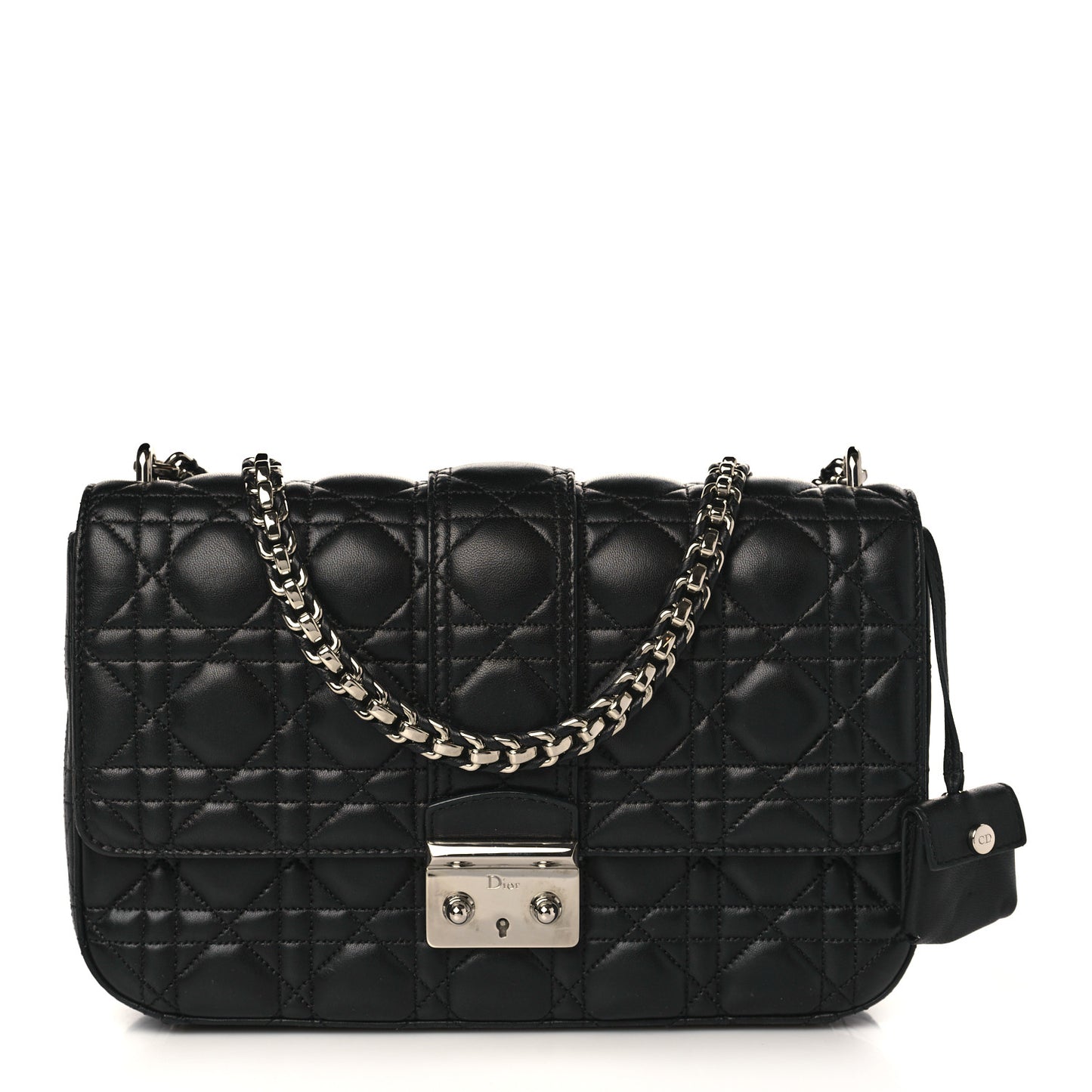 Lambskin Cannage Medium Miss Dior Flap Black