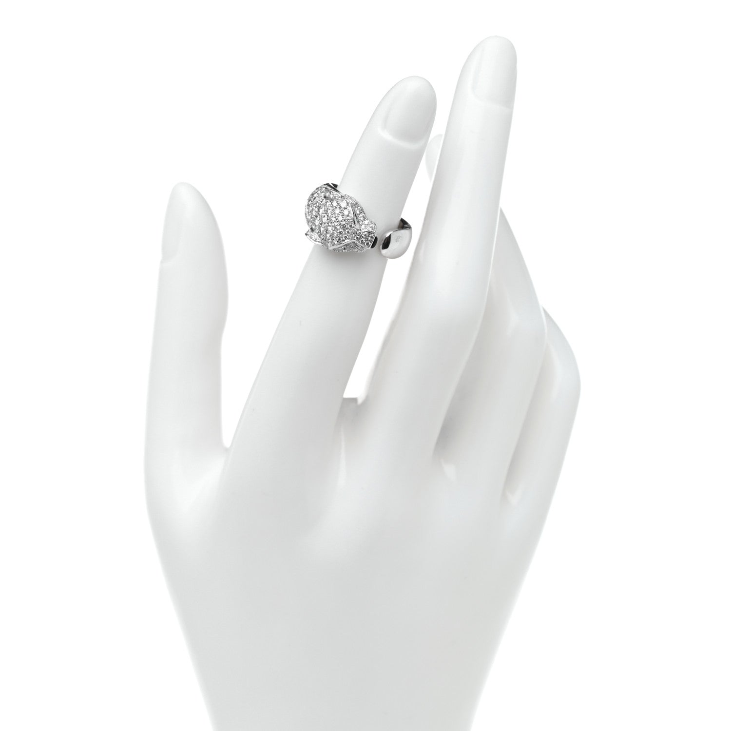 Cartier 18K White Gold Diamond Black Onyx Emerald Panthere De Cartier Ring 46 3.75 2 of 4